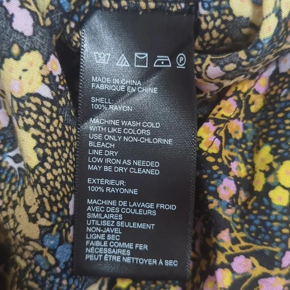 Urban Outfitters Paulina Floral Square Neck Romper, Color Black/Yellow Size SP - Picture 15 of 15